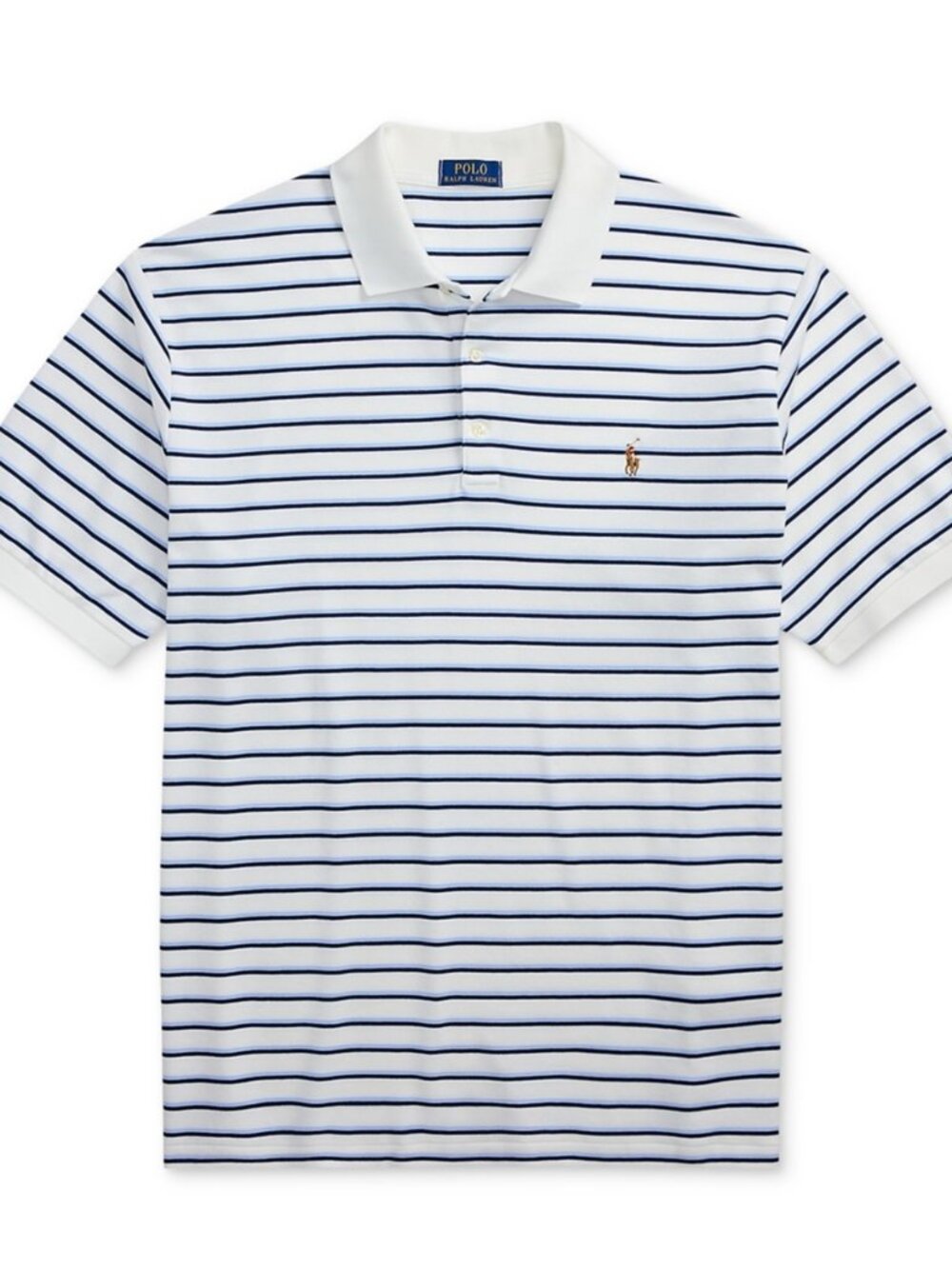 NWT Polo Ralph Lauren Men's Big & Tall Striped Soft Cotton Polo Shirt  White 4LT